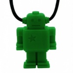 Green Junior Robot Necklace