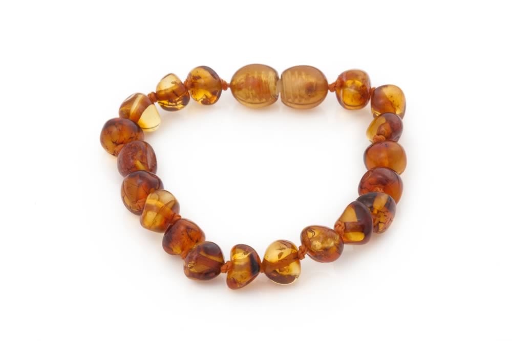 Raw Amber Teething Anklet, Unpolished Amber Teething Bracelet.