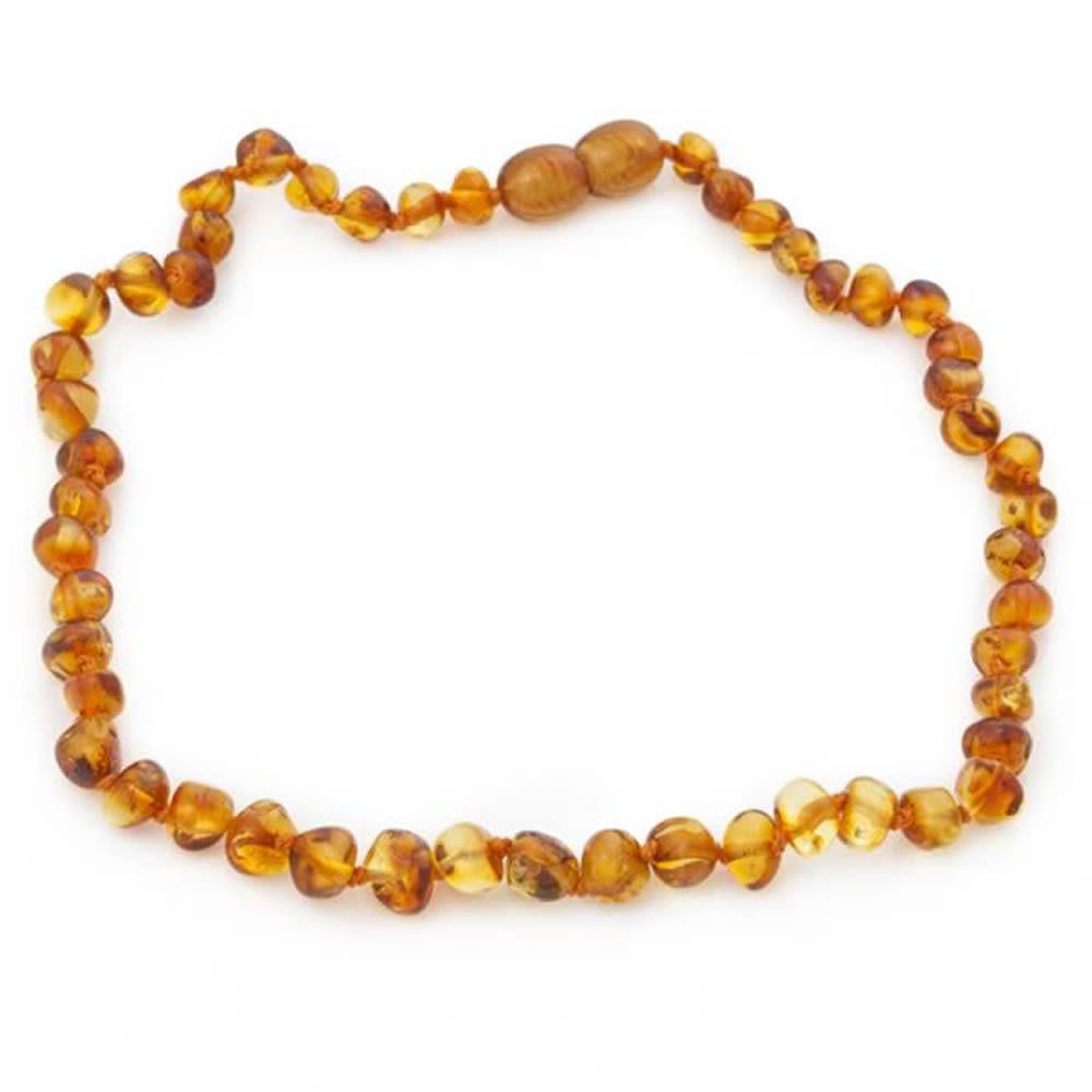 BALTIC AMBER TEETHING NECKLACE & BRACELET FOR CHILDREN / HONEY COLOUR