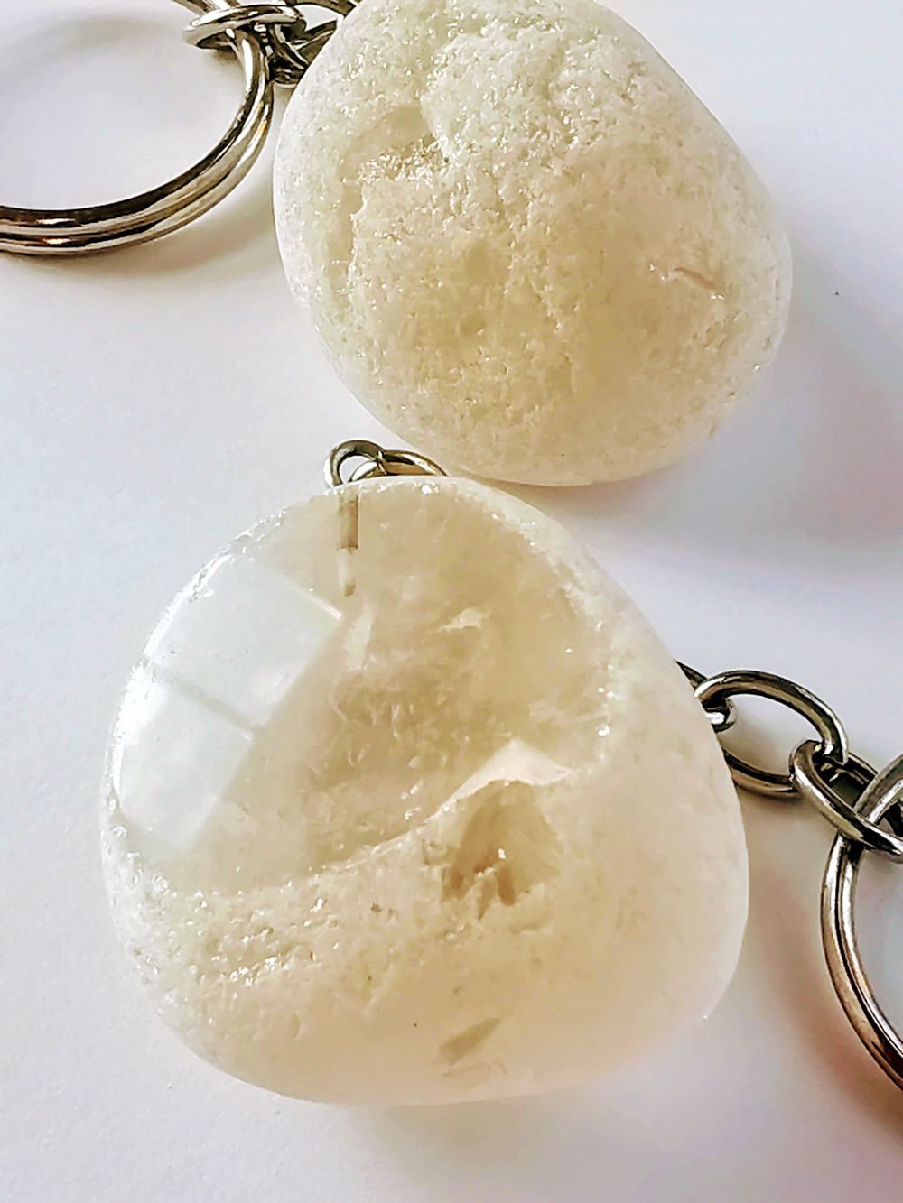 Smoky Quartz Dragons Egg Crystal Keyring