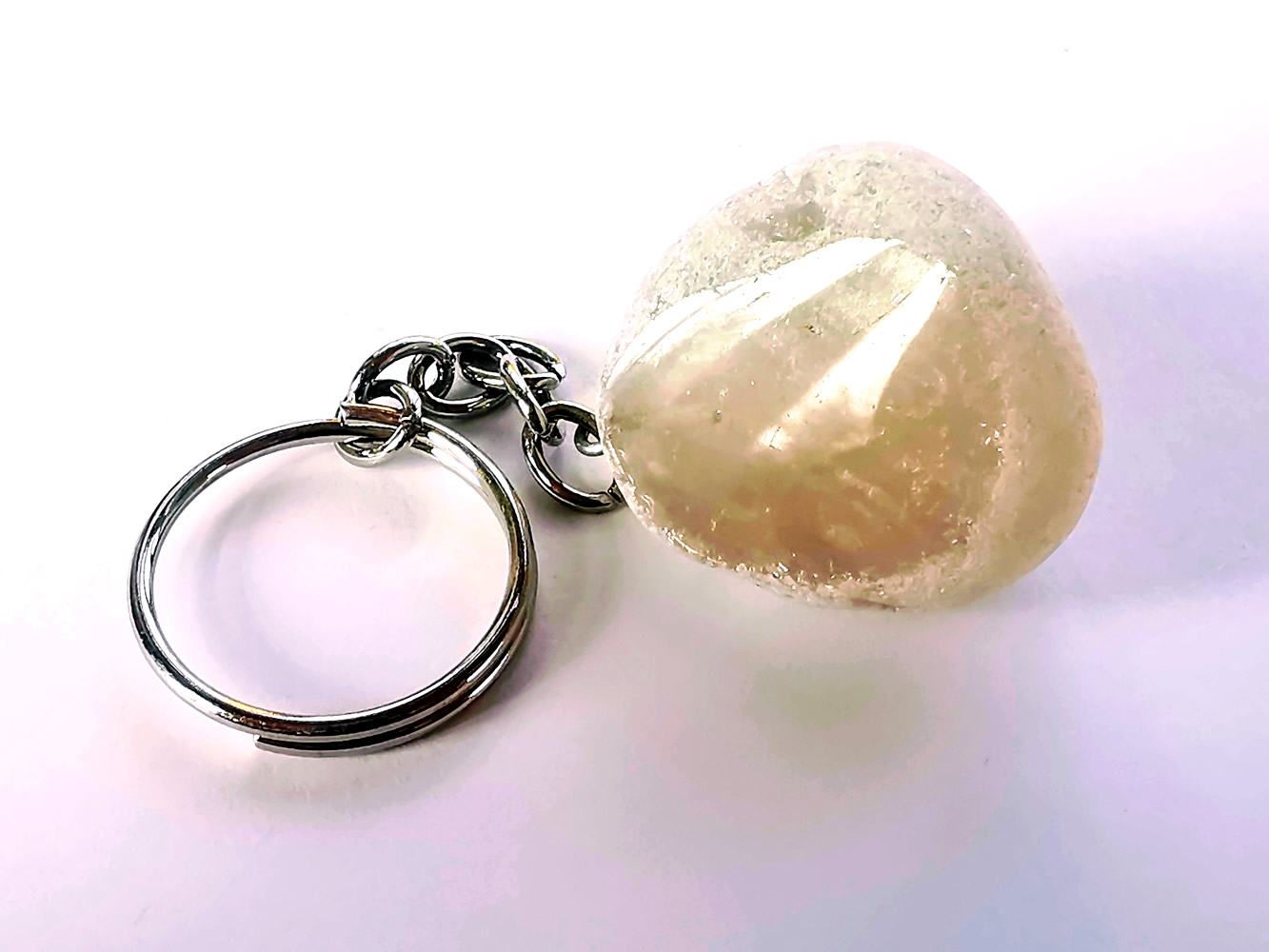 Smoky Quartz Dragons Egg Crystal Keyring