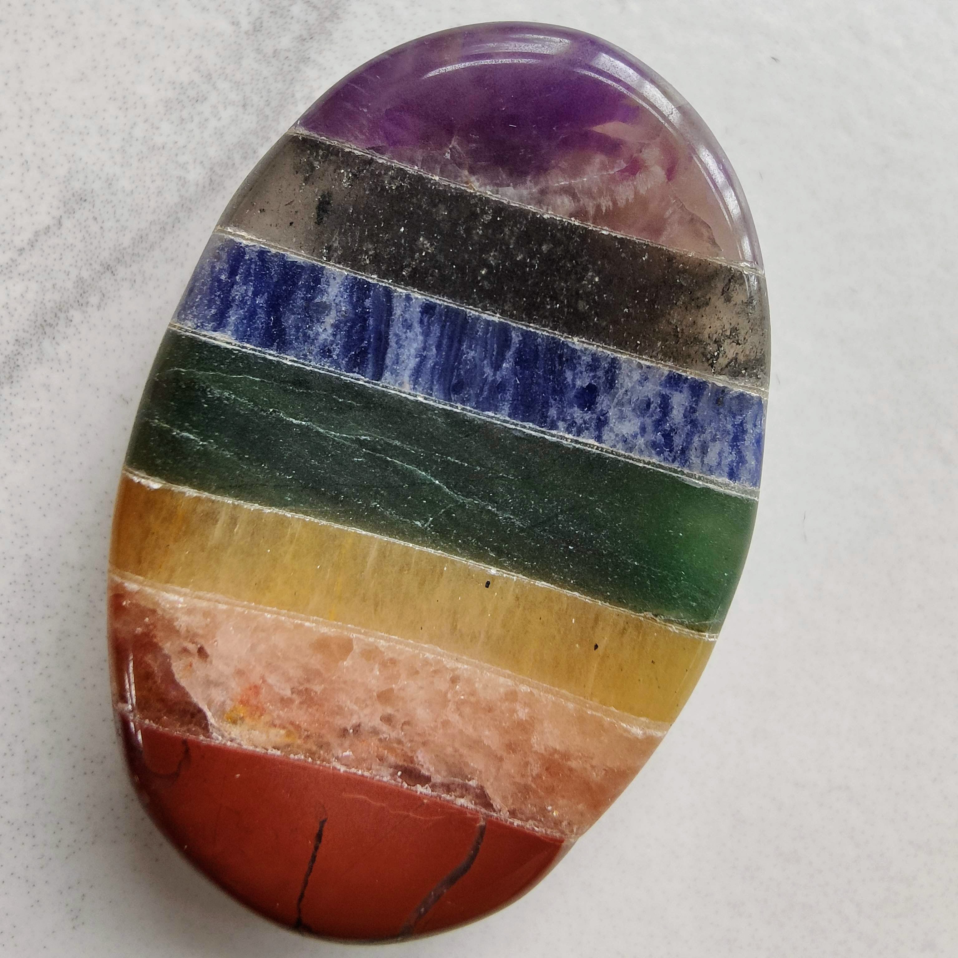 7 Gemstone Chakra Palmstone 7 Gemstone Chakra Palmstone