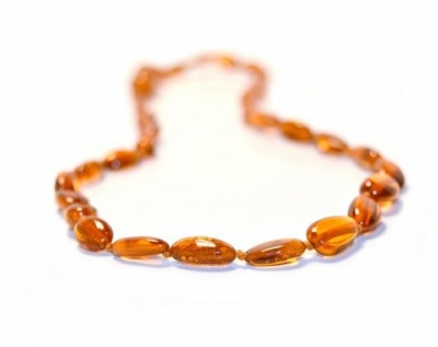 Olive Bean Child Amber Necklace