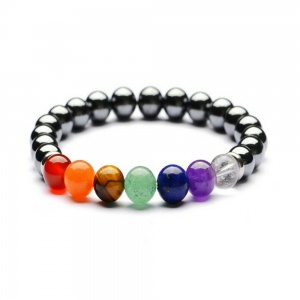 Amethyst Beads Elastic Bracelet Gemstones Silver Plated Chakra Unisex Stones Gift Jute Bag Uk Seller
